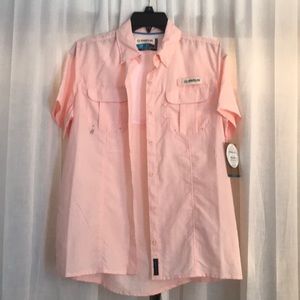 Baby pink Magellan short sleeved button up
